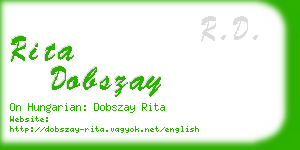 rita dobszay business card